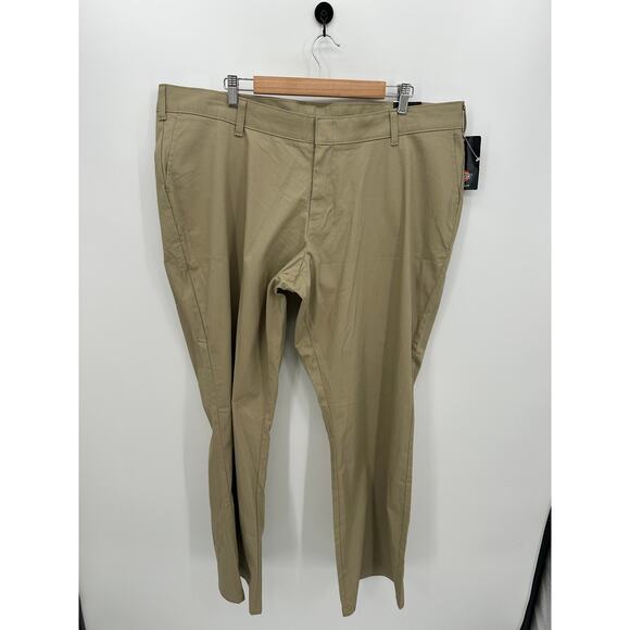 Dickies Khaki Twill Pant Slim Fit Boot Cut Women 22 Reg NWT Workwear Career - Picture 1 of 8